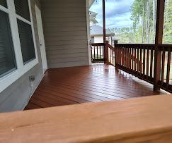 Deck staining service in Burlington NC by Flow Paint LLC