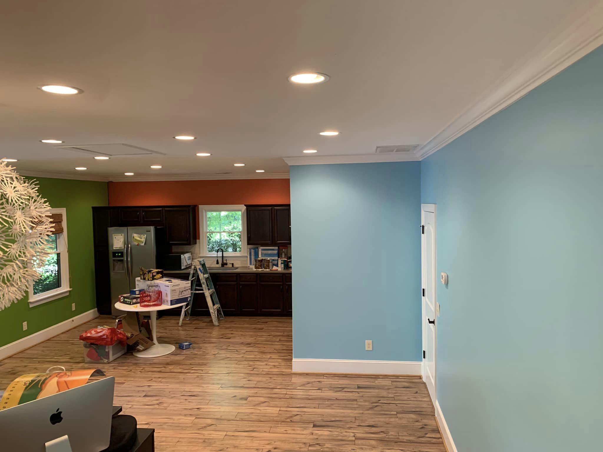 Interior painting in progress by Flow Paint LLC Burlington NC